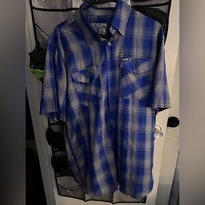 DIXXON Blue and Gray Checkered Shirt
